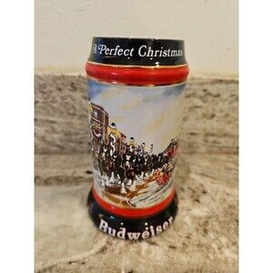 Vintage 1992 Budweiser Holiday Stein " A Perfect Christmas “ Collector’s Series